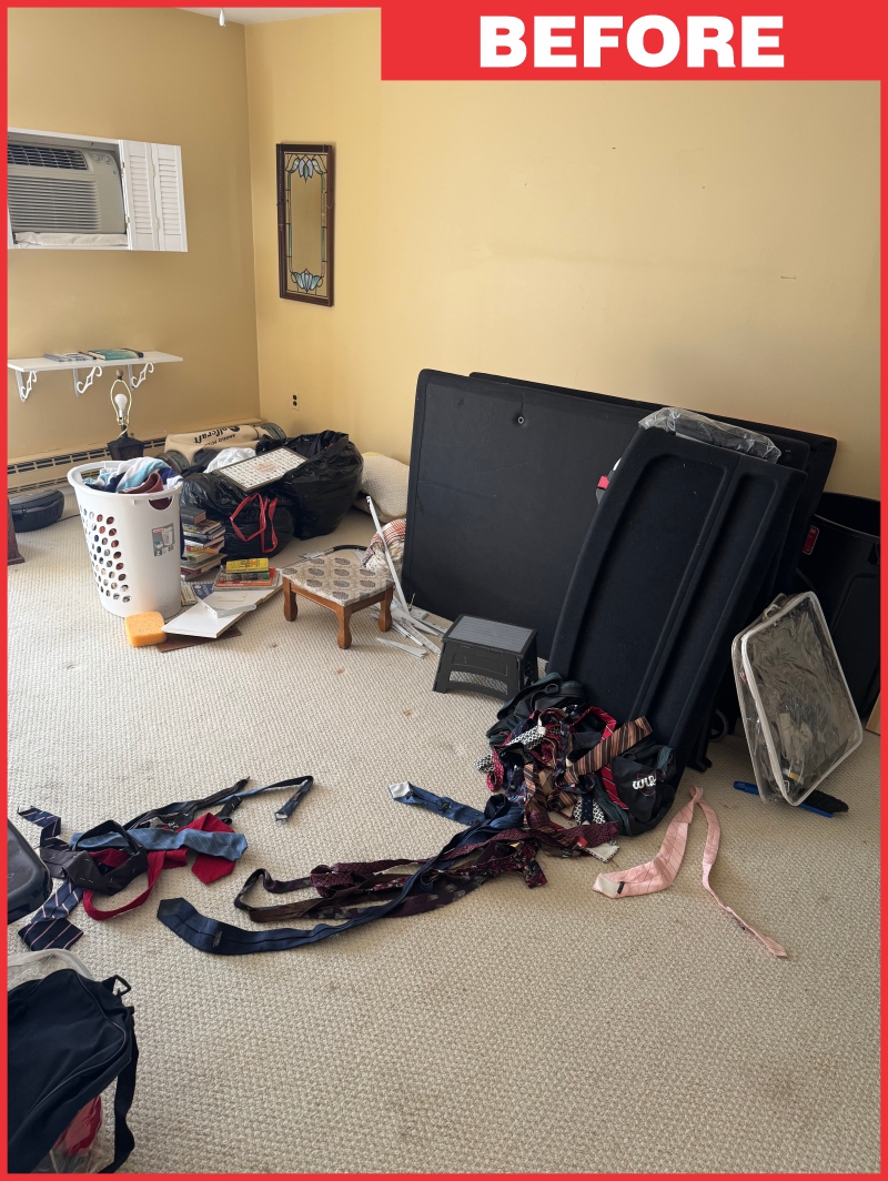 House cleanout before — living room Red Bank NJ